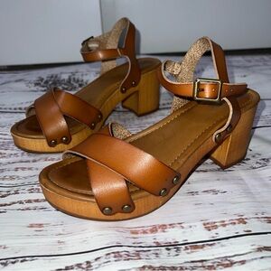 MIA Jaree Wooden Boho Chunky Heel